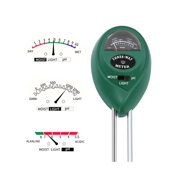 Medidor de Suelo 3 en 1, Medidor Humedad, PH, Iluminancia, no requiere bateria - Imagen 2