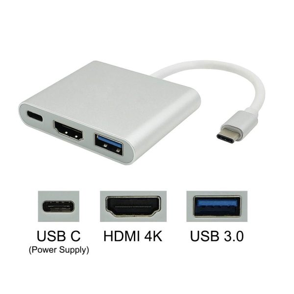 USB C a HDMI Adaptador 4K + USB 3.0 + Carga PD Tipo C - Imagen 4