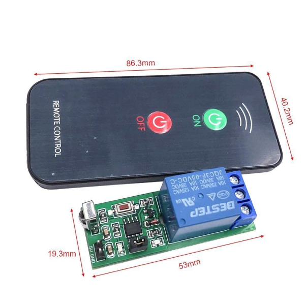 BESTEP Modulo de rele 1 canal 5V con control remoto infrarrojo