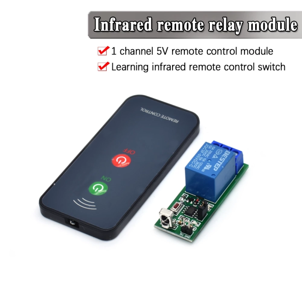 BESTEP Modulo de rele 1 canal 5V con control remoto infrarrojo - Imagen 3