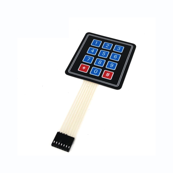 TECLADO MEMBRANA 3x4 teclas con adhesivo - Matrix Keypad Keyboard Key Arduino