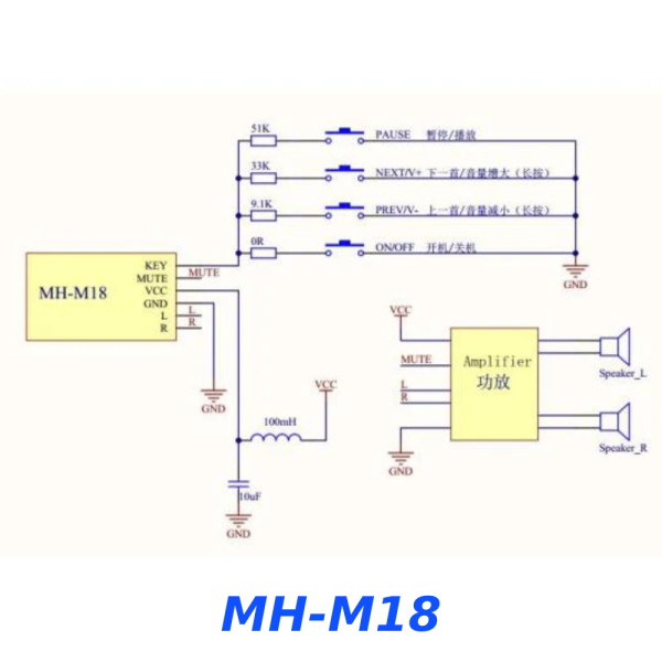 Modulo Inalambrico Receptor De Audio Bluetooth MP3 MH-M18 HIFI BLT 4.2 Estereo - Imagen 4