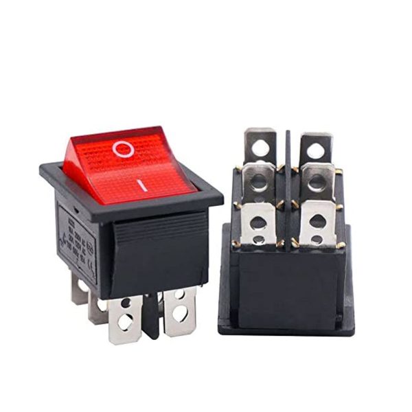 INTERRUPTOR BASCULANTE SPDT 6 PINES Y 2 POSICIONES ON-OFF CON  KCD4 ROJO 220V 16A - Imagen 5