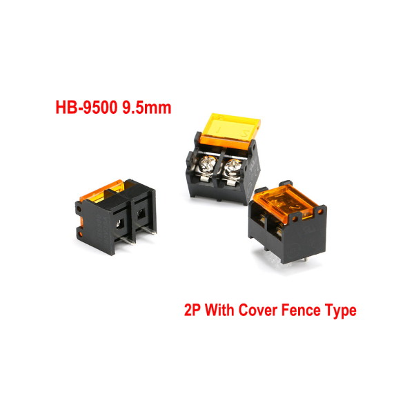4x Bloque de Tornillo de barrera PCB Conector con cubierta HB-9500 2 pin HB-2 - Imagen 5
