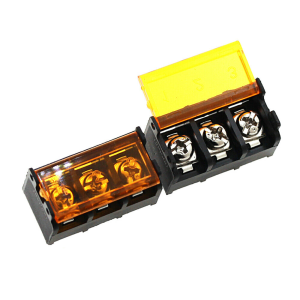 4x Bloque de Tornillo de barrera PCB Conector con cubierta HB-9500 3 pin HB-3 - Imagen 2
