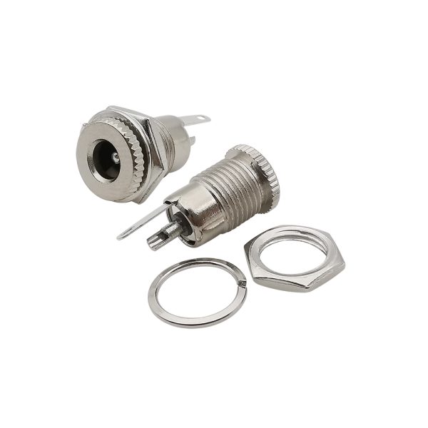 5x Conector DC Jack Hembra metal 5,5mm x 2,1 mm alimentacion montaje panel - Imagen 2