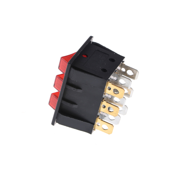 Interruptor basculante Triple 9 pines y 2 posiciones On-off con LED KCD3