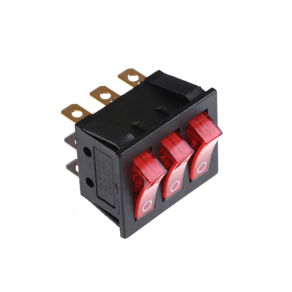 Interruptor basculante Triple 9 pines y 2 posiciones On-off con LED KCD3 - Imagen 2