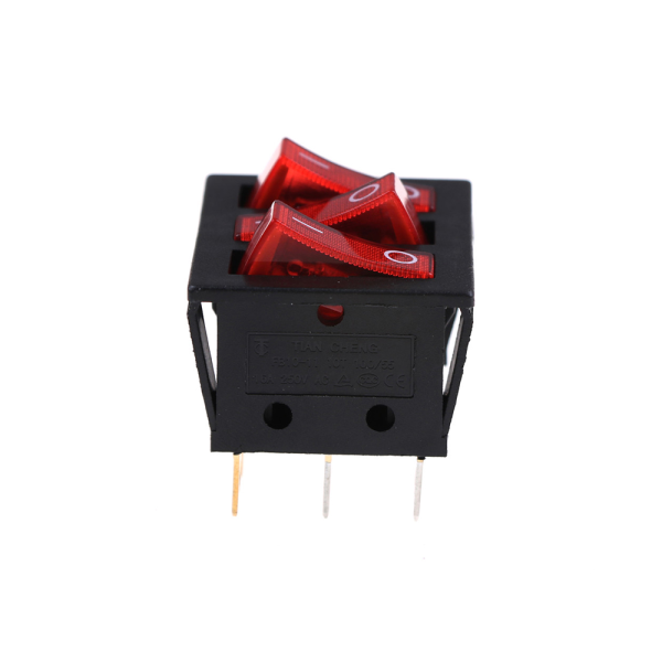 Interruptor basculante Triple 9 pines y 2 posiciones On-off con LED KCD3 - Imagen 4