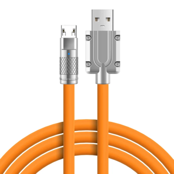 Cable de silicona liquida de carga super rapida de 120 W 6A MicroUSB