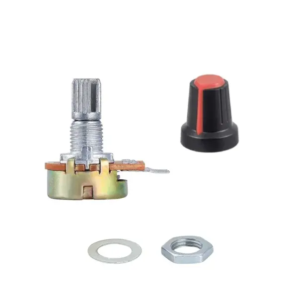 Potenciometro B50K ohm lineal 0,5w + Perilla knob ROJO
