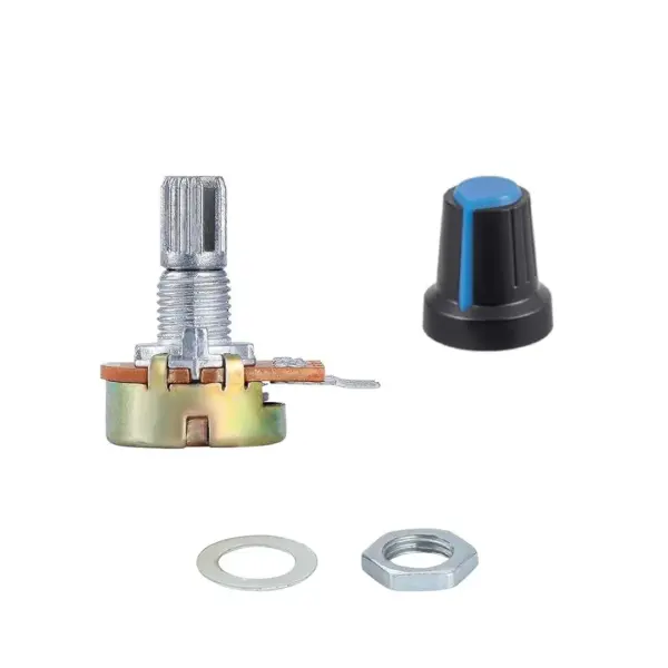 Potenciometro B10K lineal 10k + Perilla Knob AZUL