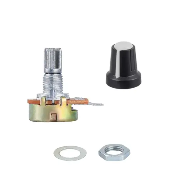 Potenciometro B1K lineal 1k + Perilla Knob Blanco