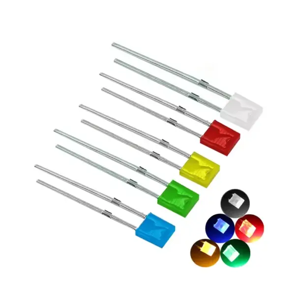 25x Diodos LED Cuadrados 2x5x7 MM Surtidos (5 Colores)