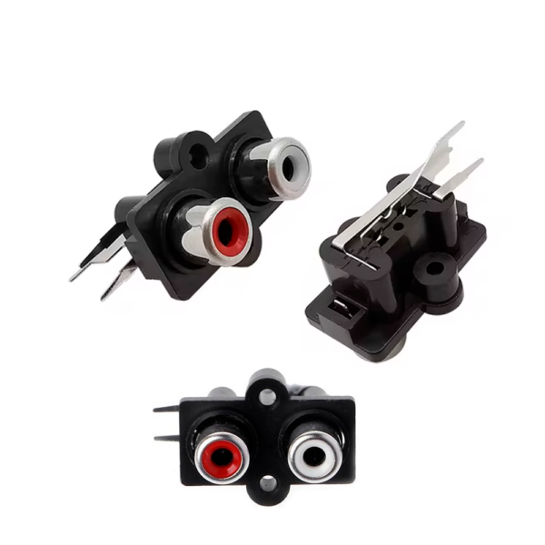2x Conector RCA Hembra Estéreo para Panel y PCB | Audio L/R Soldar