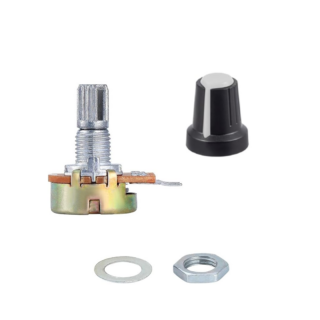 Potenciometro B100K lineal 100k 15mm + Perilla Knob BLANCO