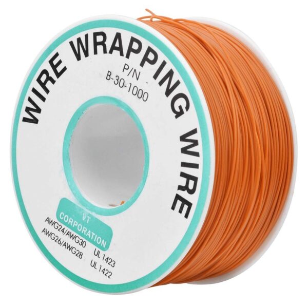 Bobina Cable Hilo Wrapping AWG30 Naranja 200m