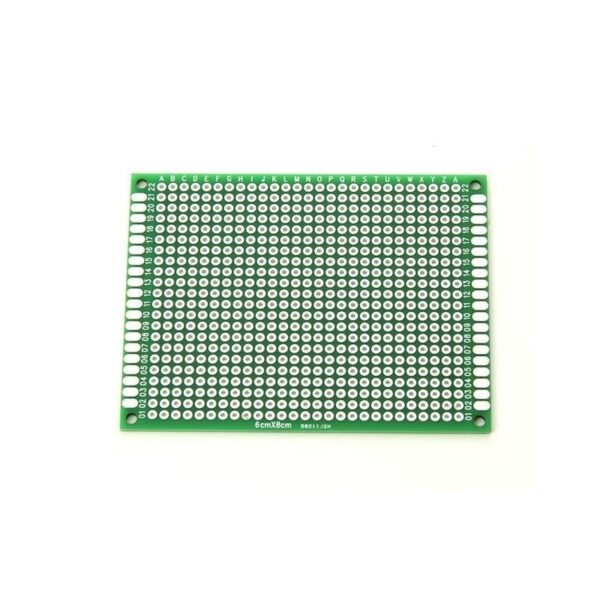 Placa de Prototipos PCB Doble Cara 6x8 cm FR-4