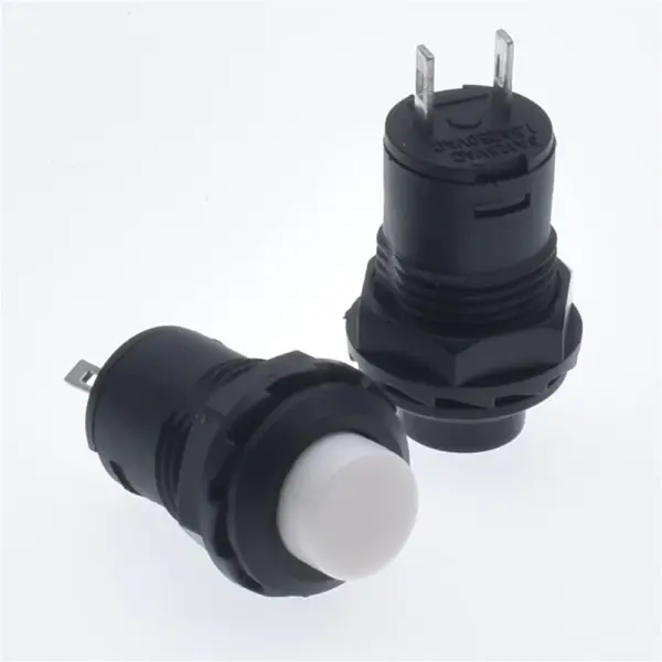 Interruptor Pulsador Redondo Empotrable ON/OFF 12 mm Blanco