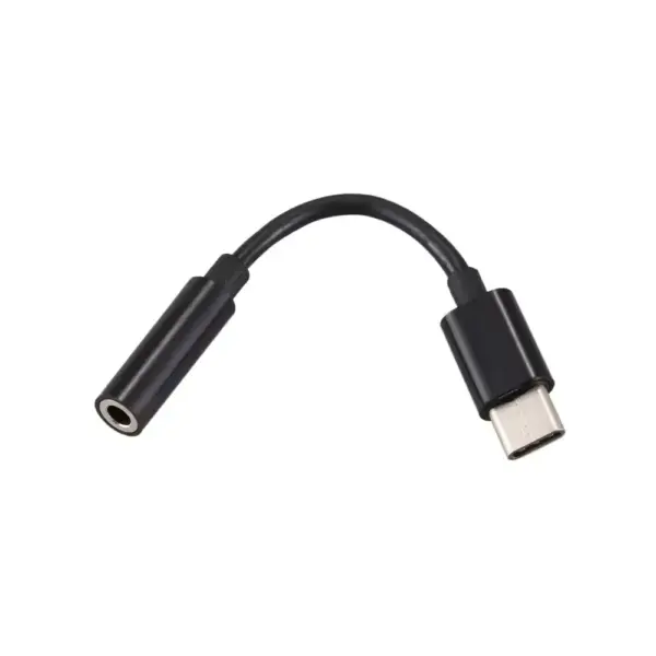 Adaptador de Audio USB-C a Jack 3.5 mm para Auriculares y Micrófono Negro