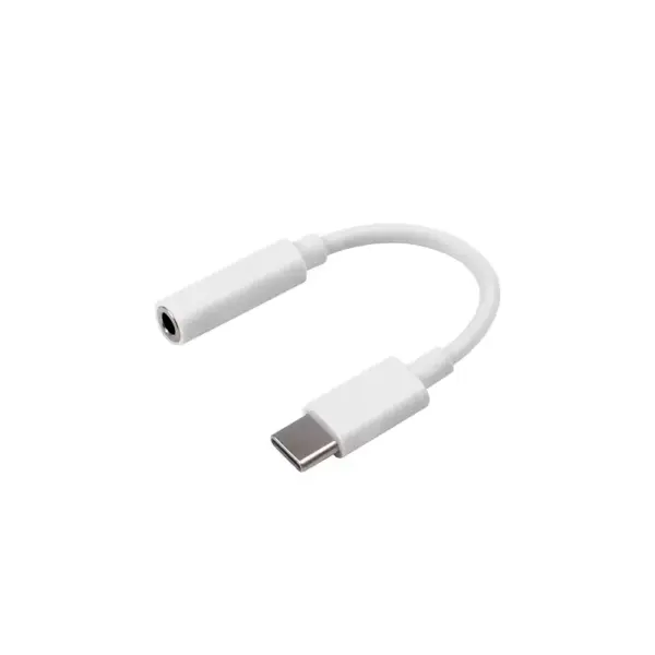 Adaptador USB-C a Jack 3.5 mm para Auriculares y Micrófono Blanco