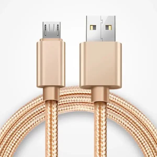 Cable Micro USB de Carga Rápida 1m Nylon Trenzado Dorado
