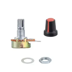 Potenciometro lineal B1M 1Mohm 0,5w 15mm + Perilla Knob ROJO
