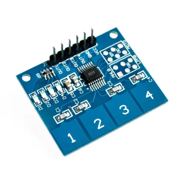Módulo Sensor Táctil Capacitivo TTP224 de 4 Canales para Arduino y Proyectos DIY