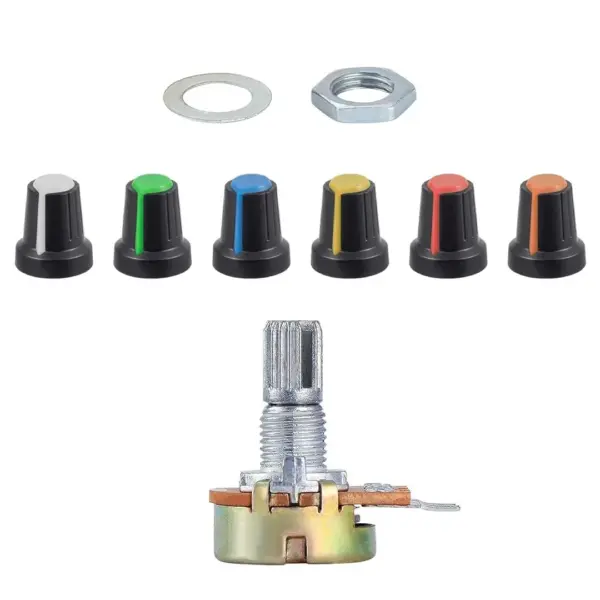 Potenciómetro Lineal B1K-B500K con Perilla KNOB para Electrónica y Arduino
