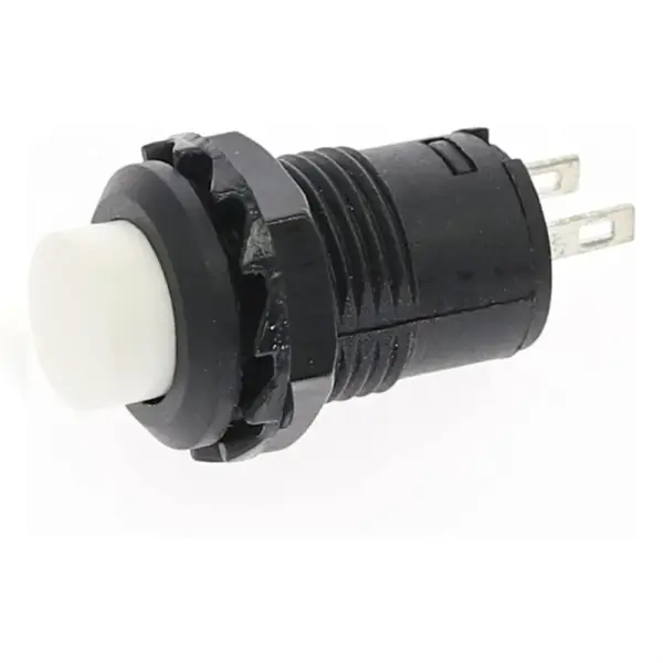Pulsador Momentáneo Blanco 12 mm para Panel (SPST-NO)