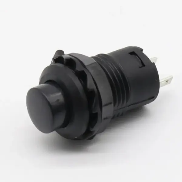 Pulsador Momentáneo Negro 12 mm para Panel SPST 1A 250V