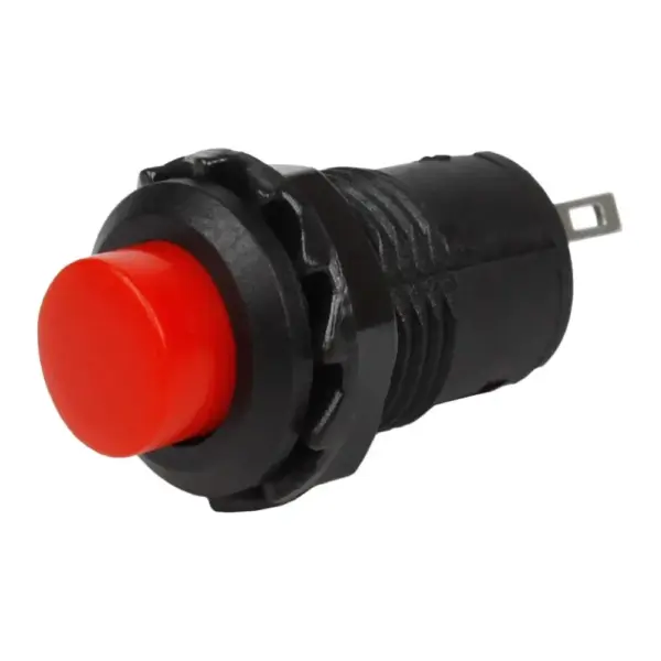 Pulsador Momentáneo Rojo 12 mm para Panel