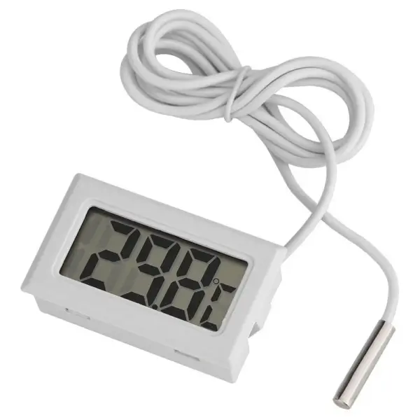 Termometro digital sonda 1m externa temperatura lcd acuario congelador Blanco