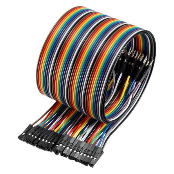 Pack 40 Cables Jumper Dupont Macho-Hembra 40 cm 2.54 mm para Protoboard y Arduino