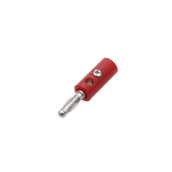 Pack 5 Conectores Banana 4 mm Macho (Rojo)