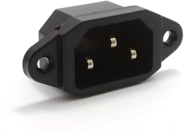 Conector IEC C14 Macho para Chasis, 10 A 250 V, 3 Pines, Negro