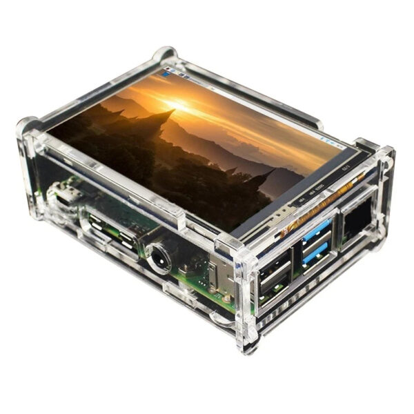 Kit de Carcasa Acrílica Transparente con Pantalla Táctil 3.5" para Raspberry Pi 4