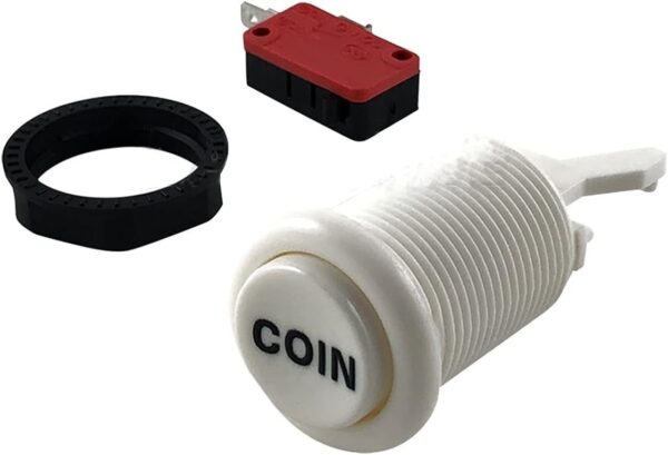Pulsador Arcade Cóncavo 33mm Blanco COIN