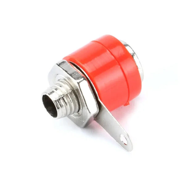 Conector Banana Hembra 4 mm Rojo para Chasis/Panel