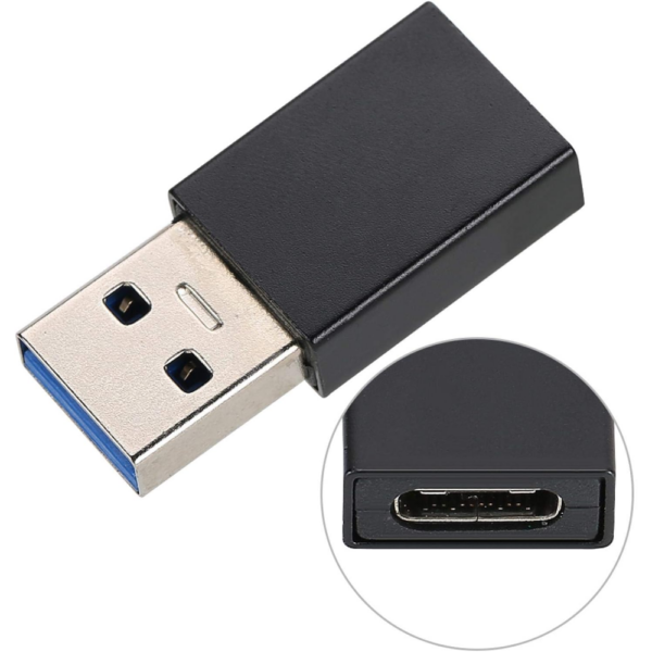 Adaptador USB-C 3.1 Hembra a USB-A Macho, Color Negro