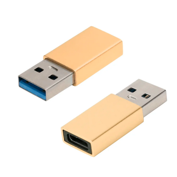 Adaptador USB-C 3.1 Hembra a USB-A Macho, Color Bronce