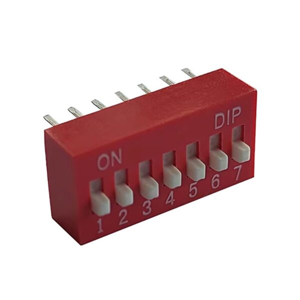 Kit 3x Interruptor DIP Switch de 7 Posiciones ON/OFF, Paso 2.54 mm
