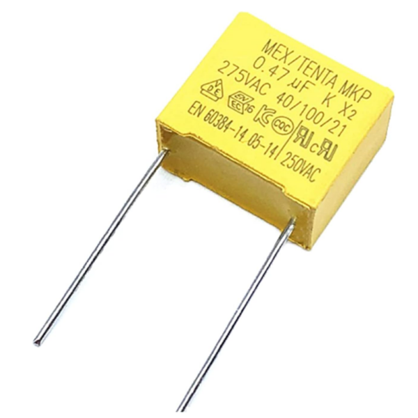 Pack 2 Condensadores de Seguridad MKP X2 0.47uF 275V AC 15mm