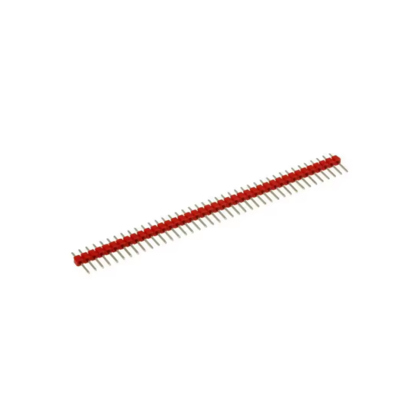 5x Tira de Pines Macho Recto 1x40, Paso 2.54 mm Rojo