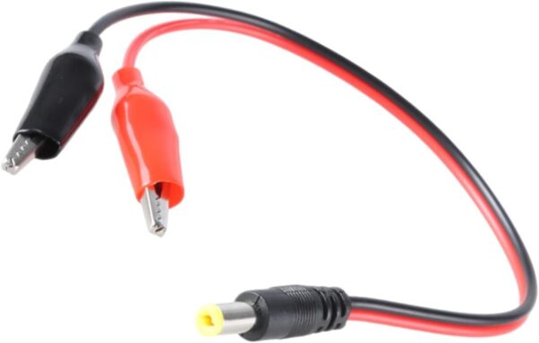 Cable Adaptador Jack DC 5.5x2.1mm a Pinzas de Cocodrilo - 30 cm