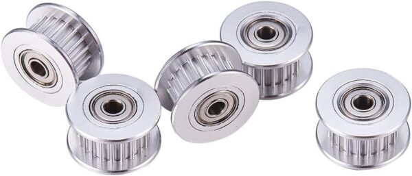 Polea Loca Dentada GT2 20T con Rodamiento Eje 4 mm para Correa 6 mm