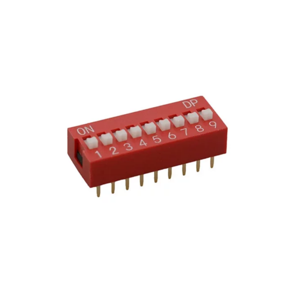 Kit 3x Interruptores DIP Switch de 9 Posiciones ON/OFF, Paso 2.54 mm