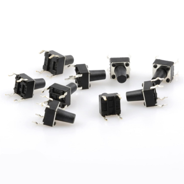 Pulsador Táctil 6x6x10 mm para PCB (4 Pines)