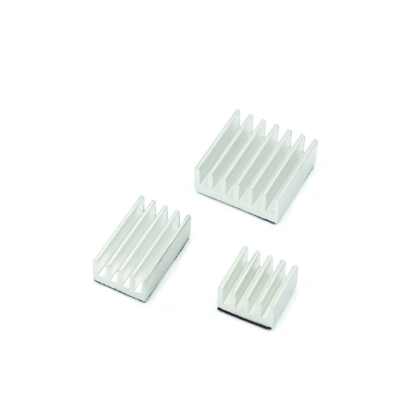 Kit 3 Disipadores Térmicos de Aluminio para Raspberry Pi 4B, Plata Anodizado con Adhesivo