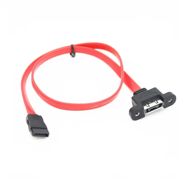 Cable Extensión SATA III 7P 6 Gbps Macho a Hembra con Anclaje a Panel 50 cm